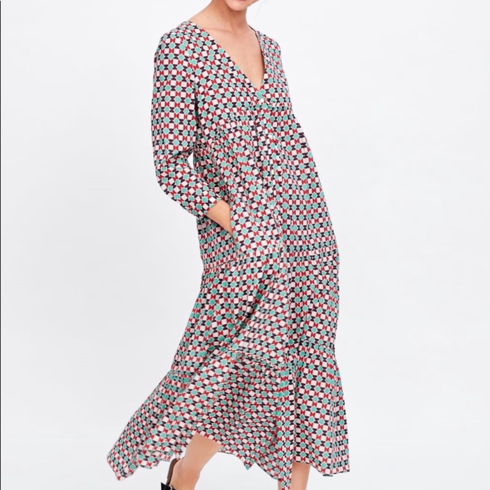 Zara Geometric Print Dress